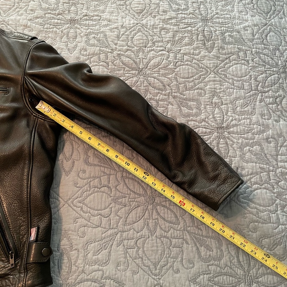 Mens Cafe Racer Black Leather Biker Jacket Made in USA - Picture 12 of 13